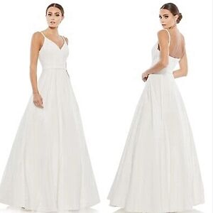 Mac Duggal Layered Tulle Chiffon Ballgown Wedding Dress